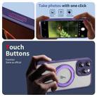 For iPhone 16 Pro Translucent Frosted MagSafe Rotating Holder Phone Case with AI Button(Purple) - 2