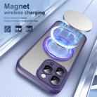 For iPhone 16 Pro Translucent Frosted MagSafe Rotating Holder Phone Case with AI Button(Purple) - 3