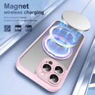 For iPhone 16 Pro Max Translucent Frosted MagSafe Rotating Holder Phone Case with AI Button(Pink) - 3