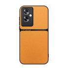 For OPPO A2 5G Litchi Leather Magnetic Full Coverage Shockproof Phone Case(Yellow) - 1