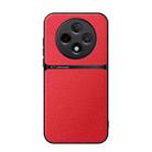 For OPPO A3 5G Litchi Leather Magnetic Full Coverage Shockproof Phone Case(Red) - 1