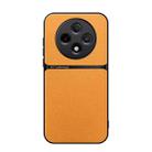For OPPO A3 5G Litchi Leather Magnetic Full Coverage Shockproof Phone Case(Yellow) - 1