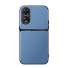 For OPPO A58 4G Litchi Leather Magnetic Full Coverage Shockproof Phone Case(Blue) - 1