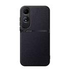 For OPPO A60 Litchi Leather Magnetic Full Coverage Shockproof Phone Case(Black) - 1