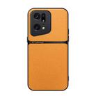 For OPPO Find X5 Pro Litchi Leather Magnetic Full Coverage Shockproof Phone Case(Yellow) - 1