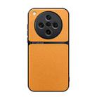 For OPPO Find X8 Litchi Leather Magnetic Full Coverage Shockproof Phone Case(Yellow) - 1