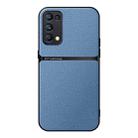 For OPPO Reno5 Pro Litchi Leather Magnetic Full Coverage Shockproof Phone Case(Blue) - 1