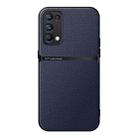 For OPPO Reno5 Pro Litchi Leather Magnetic Full Coverage Shockproof Phone Case(Navy Blue) - 1