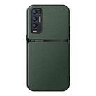 For OPPO Reno5 Pro+ Litchi Leather Magnetic Full Coverage Shockproof Phone Case(Green) - 1