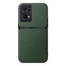 For OPPO Reno7 Pro 5G Litchi Leather Magnetic Full Coverage Shockproof Phone Case(Green) - 1