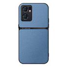 For OPPO Reno7 SE 5G Litchi Leather Magnetic Full Coverage Shockproof Phone Case(Blue) - 1