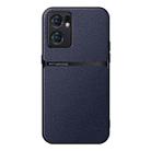 For OPPO Reno7 SE 5G Litchi Leather Magnetic Full Coverage Shockproof Phone Case(Navy Blue) - 1