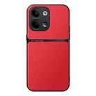 For OPPO Reno9 / Reno9 Pro Litchi Leather Magnetic Full Coverage Shockproof Phone Case(Red) - 1