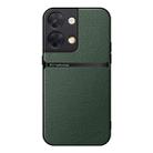 For OPPO Reno9 Pro+ Litchi Leather Magnetic Full Coverage Shockproof Phone Case(Green) - 1