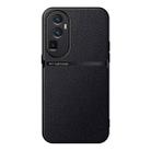 For OPPO Reno10 Pro+ Litchi Leather Magnetic Full Coverage Shockproof Phone Case(Black) - 1