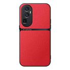 For OPPO Reno10 Pro+ Litchi Leather Magnetic Full Coverage Shockproof Phone Case(Red) - 1