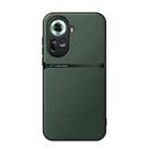 For OPPO Reno11 Global Litchi Leather Magnetic Full Coverage Shockproof Phone Case(Green) - 1