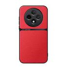 For OPPO Reno12 F 5G Litchi Leather Magnetic Full Coverage Shockproof Phone Case(Red) - 1