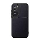 For OPPO Reno12 Pro Global Litchi Leather Magnetic Full Coverage Shockproof Phone Case(Black) - 1