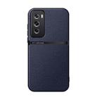 For OPPO Reno12 Pro Global Litchi Leather Magnetic Full Coverage Shockproof Phone Case(Navy Blue) - 1