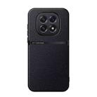 For OPPO  A5 5G Global Litchi Leather Magnetic Full Coverage Shockproof Phone Case(Black) - 1