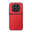 For OPPO  A5 5G Global Litchi Leather Magnetic Full Coverage Shockproof Phone Case(Red) - 1