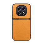 For OPPO  A5 5G Global Litchi Leather Magnetic Full Coverage Shockproof Phone Case(Yellow) - 1