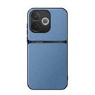 For OPPO  A5 Pro 5G Litchi Leather Magnetic Full Coverage Shockproof Phone Case(Blue) - 1