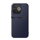 For OPPO  A5 Pro 5G Litchi Leather Magnetic Full Coverage Shockproof Phone Case(Navy Blue) - 1