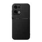 For OPPO Reno13 5G Global Litchi Leather Magnetic Full Coverage Shockproof Phone Case(Black) - 1