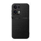 For OPPO Reno13 Pro 5G Global Litchi Leather Magnetic Full Coverage Shockproof Phone Case(Black) - 1