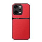 For OPPO  Reno14 Pro Global Litchi Leather Magnetic Full Coverage Shockproof Phone Case(Red) - 1