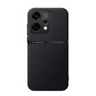 For OPPO  Reno14 Global Litchi Leather Magnetic Full Coverage Shockproof Phone Case(Black) - 1