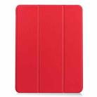 For iPad Air 2022 / 2020 10.9 Custer Texture TPU Horizontal Flip Leather Case with Sleep / Wake-up Function & Three-folding Holder & Pen Slot(Red) - 2