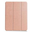 For iPad Air 2022 / 2020 10.9 Custer Texture TPU Horizontal Flip Leather Case with Sleep / Wake-up Function & Three-folding Holder & Pen Slot(Rose Gold) - 1