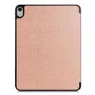 For iPad Air 2022 / 2020 10.9 Custer Texture TPU Horizontal Flip Leather Case with Sleep / Wake-up Function & Three-folding Holder & Pen Slot(Rose Gold) - 2