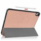 For iPad Air 2022 / 2020 10.9 Custer Texture TPU Horizontal Flip Leather Case with Sleep / Wake-up Function & Three-folding Holder & Pen Slot(Rose Gold) - 4