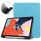 For iPad Air 2022 / 2020 10.9 Custer Texture TPU Horizontal Flip Leather Case with Sleep / Wake-up Function & Three-folding Holder & Pen Slot(Sky Blue) - 1