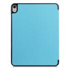 For iPad Air 2022 / 2020 10.9 Custer Texture TPU Horizontal Flip Leather Case with Sleep / Wake-up Function & Three-folding Holder & Pen Slot(Sky Blue) - 3