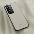 For OPPO Reno12 Pro 5G Global HUIYI Leather Magnetic Phone Case(White) - 1