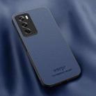 For OPPO Reno12 5G Global HUIYI Leather Magnetic Phone Case(Blue) - 1