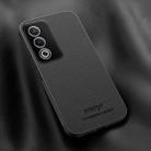 For OPPO A3 Pro India HUIYI Leather Magnetic Phone Case(Black) - 1