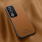 For OPPO A3 Pro India HUIYI Leather Magnetic Phone Case(Brown) - 1
