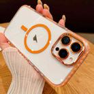 For iPhone 12 Pro Max Transparent MagSafe Phone Case with Lens Film(Orange) - 1