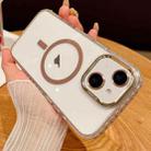 For iPhone 13 Transparent MagSafe Phone Case with Lens Film(Titanium Gold) - 1