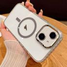 For iPhone 14 Transparent MagSafe Phone Case with Lens Film(Grey) - 1