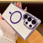 For Samsung Galaxy S24 Ultra 5G Transparent MagSafe Phone Case with Lens Film(Purple) - 1