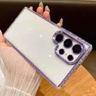 For Samsung Galaxy S22 Ultra 5G Transparent Phone Case with Lens Film(Purple) - 1