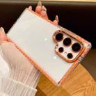 For Samsung Galaxy S24 Ultra 5G Transparent Phone Case with Lens Film(Orange) - 1