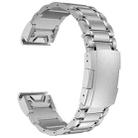 For Garmin 22mm Five-beads Titanium Alloy Push Buckle Metal Quick Release Watch Band(Silver) - 1